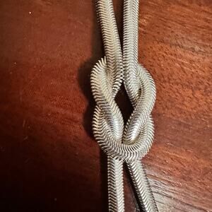 Kenneth Cole Y Drop Silver Necklace Knot Western Coastal Cowgirl Long Casual